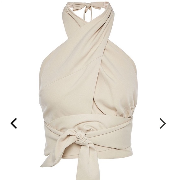 Cross HalterNeckTop wrapBelt and HighRise Shorts - Picture 4 of 12